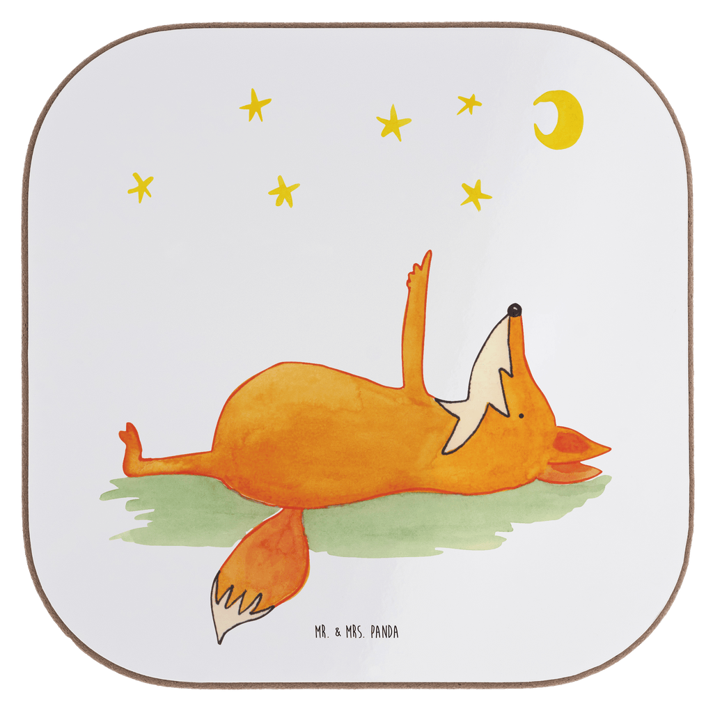 Quadratische Untersetzer Fuchs Sterne Bierdeckel, Glasuntersetzer, Untersetzer Gläser, Getränkeuntersetzer, Fuchs, Füchse, tröstende Worte, Spruch positiv, Spruch schön, Romantik, Always Look on the Bright Side of Life