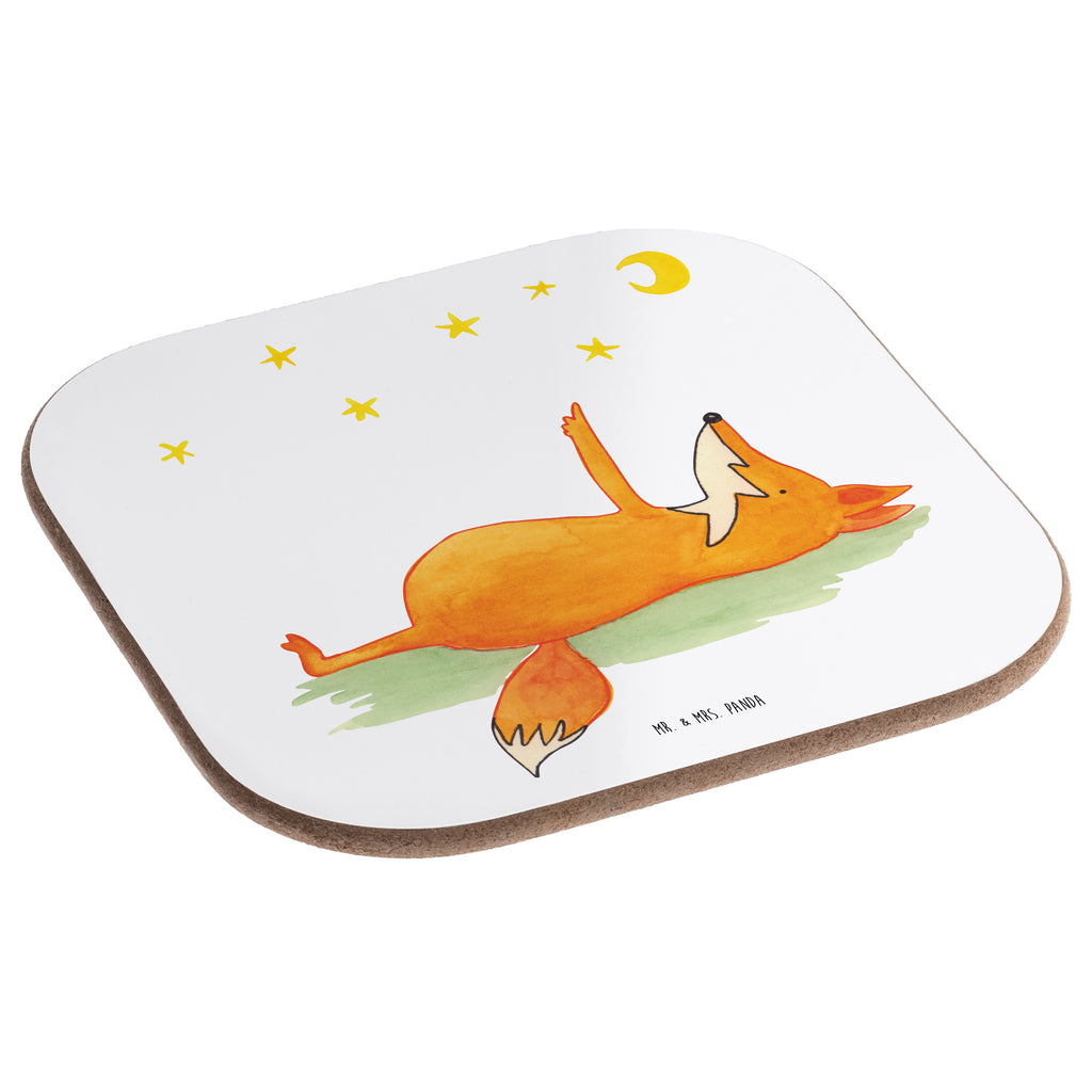 Quadratische Untersetzer Fuchs Sterne Bierdeckel, Glasuntersetzer, Untersetzer Gläser, Getränkeuntersetzer, Fuchs, Füchse, tröstende Worte, Spruch positiv, Spruch schön, Romantik, Always Look on the Bright Side of Life