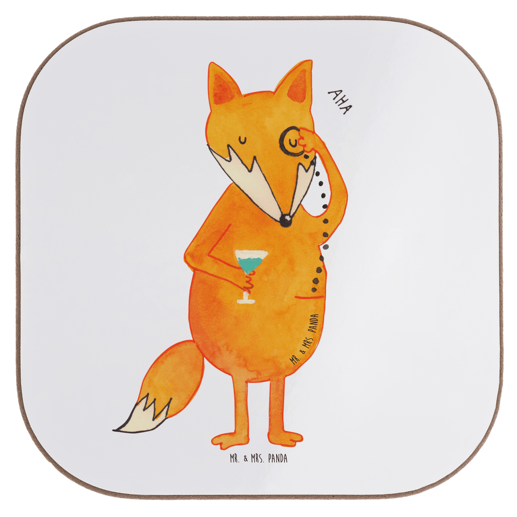 Quadratische Untersetzer Fuchs Lord Bierdeckel, Glasuntersetzer, Untersetzer Gläser, Getränkeuntersetzer, Fuchs, Füchse, tröstende Worte, Spruch lustig, Liebeskummer Geschenk, Motivation Spruch, Problemlösung