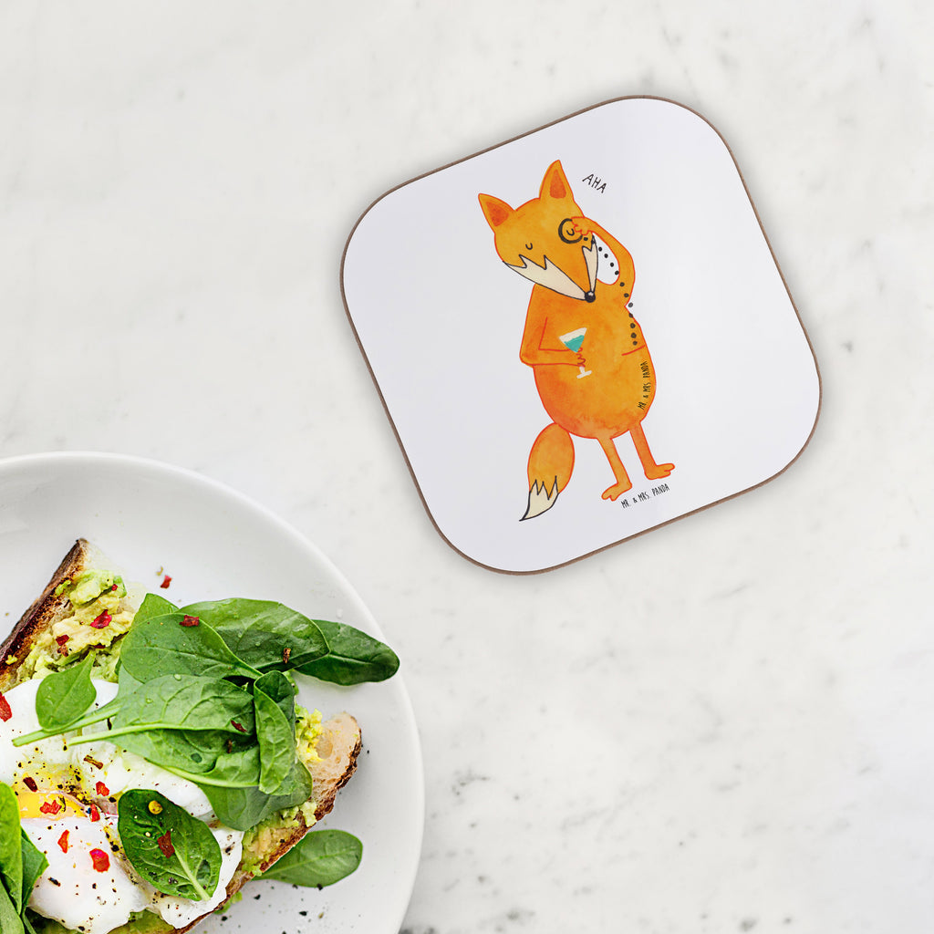 Quadratische Untersetzer Fuchs Lord Bierdeckel, Glasuntersetzer, Untersetzer Gläser, Getränkeuntersetzer, Fuchs, Füchse, tröstende Worte, Spruch lustig, Liebeskummer Geschenk, Motivation Spruch, Problemlösung