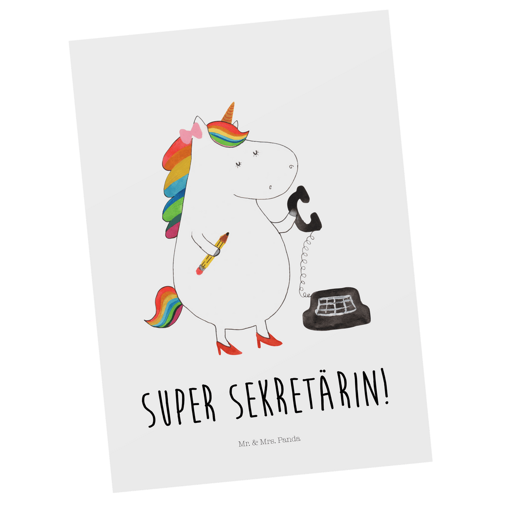 Postkarte Einhorn Sekretärin Geschenkkarte, Grußkarte, Karte, Einladung, Ansichtskarte, Geburtstagskarte, Einladungskarte, Einhorn, Einhörner, Einhorn Deko, Pegasus, Unicorn, Sekretärin, Büro, Rechtsanwältin, Rechtsanwaltsgehilfin, Steuerbüro, Steuerkanzlei, Bürokraft, Bürohilfe