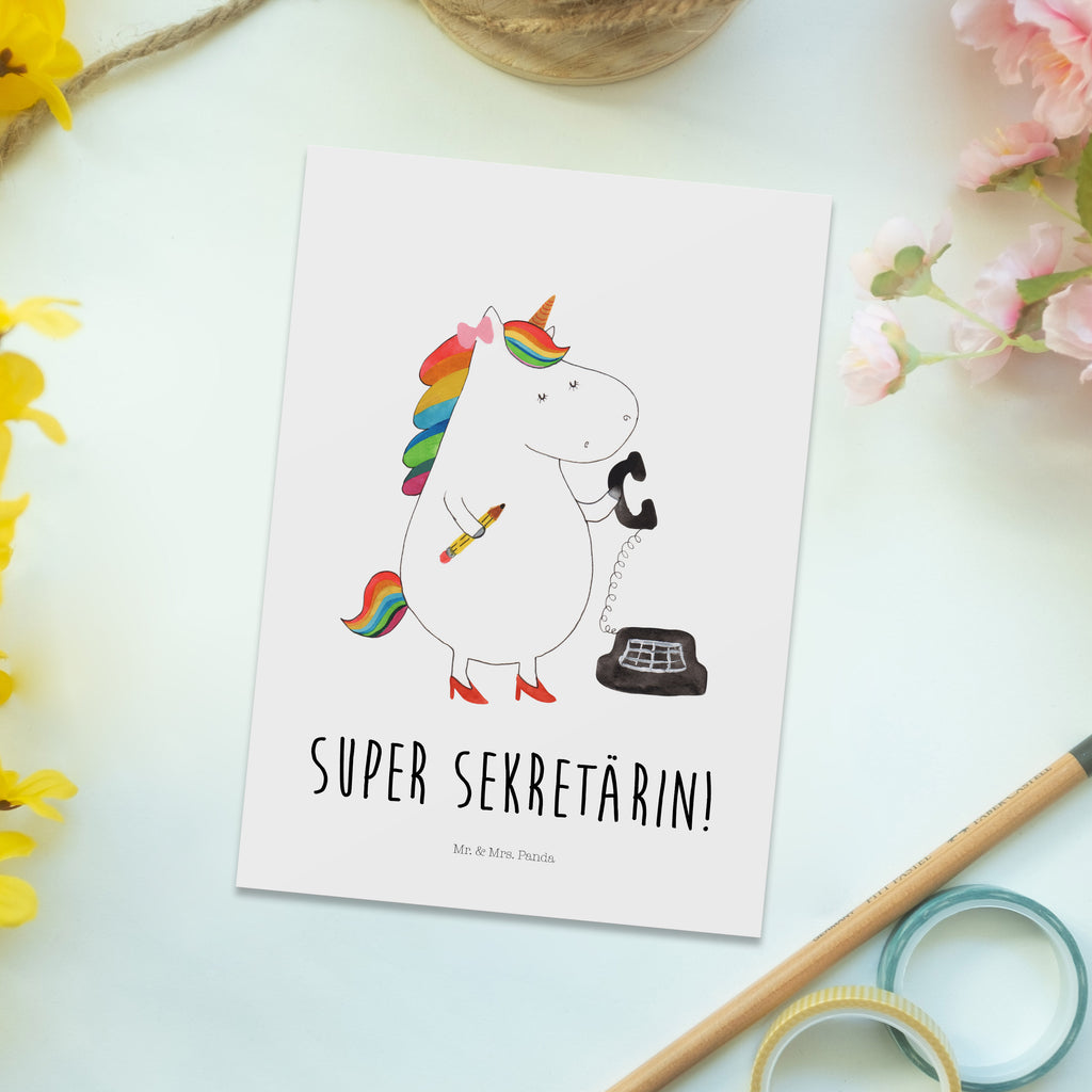 Postkarte Einhorn Sekretärin Geschenkkarte, Grußkarte, Karte, Einladung, Ansichtskarte, Geburtstagskarte, Einladungskarte, Einhorn, Einhörner, Einhorn Deko, Pegasus, Unicorn, Sekretärin, Büro, Rechtsanwältin, Rechtsanwaltsgehilfin, Steuerbüro, Steuerkanzlei, Bürokraft, Bürohilfe