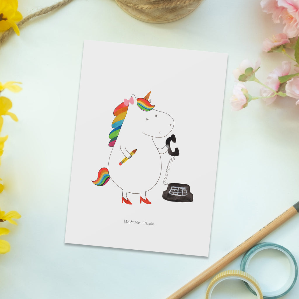 Postkarte Einhorn Sekretärin Geschenkkarte, Grußkarte, Karte, Einladung, Ansichtskarte, Geburtstagskarte, Einladungskarte, Einhorn, Einhörner, Einhorn Deko, Pegasus, Unicorn, Sekretärin, Büro, Rechtsanwältin, Rechtsanwaltsgehilfin, Steuerbüro, Steuerkanzlei, Bürokraft, Bürohilfe