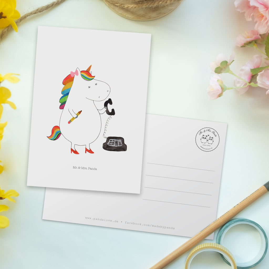 Postkarte Einhorn Sekretärin Geschenkkarte, Grußkarte, Karte, Einladung, Ansichtskarte, Geburtstagskarte, Einladungskarte, Einhorn, Einhörner, Einhorn Deko, Pegasus, Unicorn, Sekretärin, Büro, Rechtsanwältin, Rechtsanwaltsgehilfin, Steuerbüro, Steuerkanzlei, Bürokraft, Bürohilfe