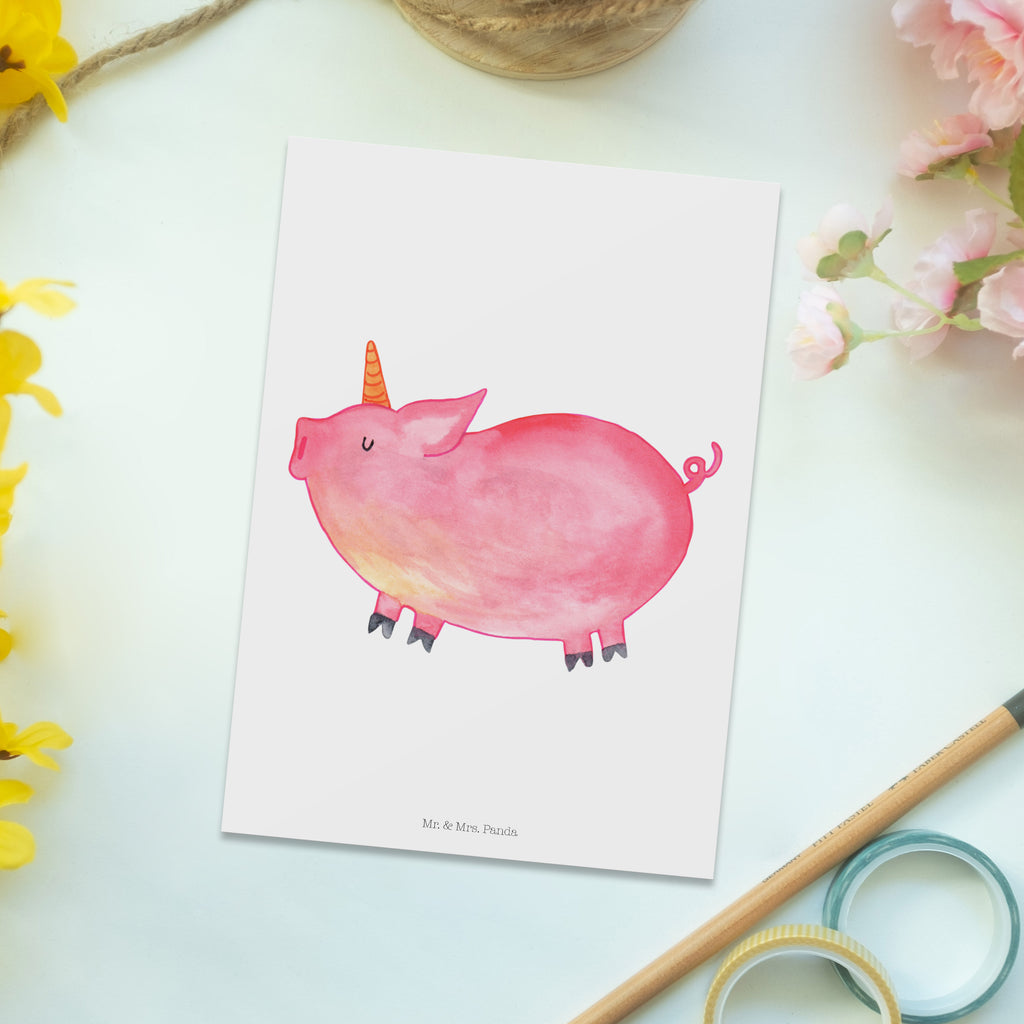 Postkarte Einhorn Schweinhorn Geschenkkarte, Grußkarte, Karte, Einladung, Ansichtskarte, Geburtstagskarte, Einladungskarte, Einhorn, Einhörner, Einhorn Deko, Pegasus, Unicorn, Party, Spaß, Schwein, Schweinhorn, Bauer, witzig. lustig, Spruch, geschenk, Pig, Piggy, funny, english, englisch