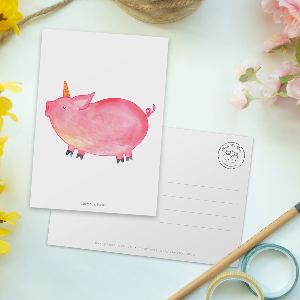 Postkarte Einhorn Schweinhorn Geschenkkarte, Grußkarte, Karte, Einladung, Ansichtskarte, Geburtstagskarte, Einladungskarte, Einhorn, Einhörner, Einhorn Deko, Pegasus, Unicorn, Party, Spaß, Schwein, Schweinhorn, Bauer, witzig. lustig, Spruch, geschenk, Pig, Piggy, funny, english, englisch