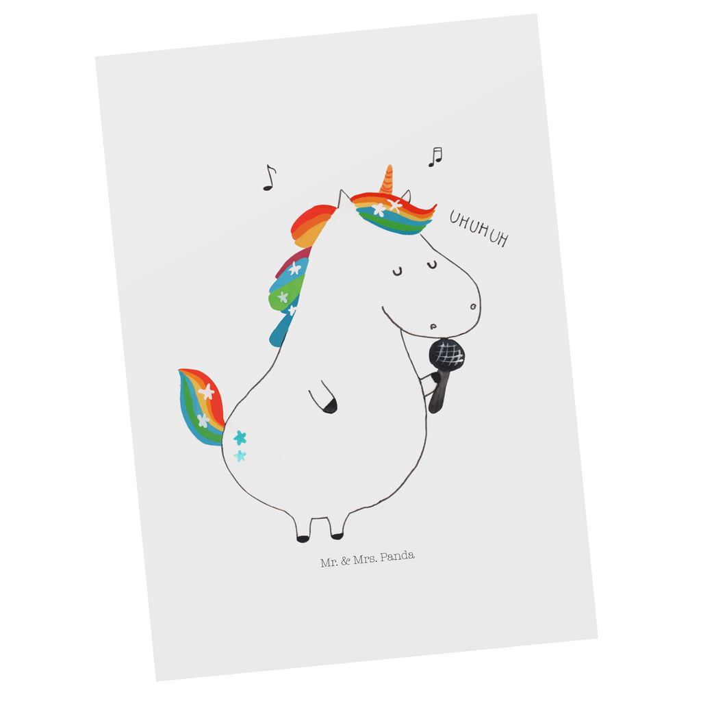 Postkarte Einhorn Sänger Geschenkkarte, Grußkarte, Karte, Einladung, Ansichtskarte, Geburtstagskarte, Einladungskarte, Dankeskarte, Einhorn, Einhörner, Einhorn Deko, Pegasus, Unicorn, Glitzer, Konfetti, Party, Geburtstag, Feier, Fest, Disco, Sängerin, Sänger, Freundin