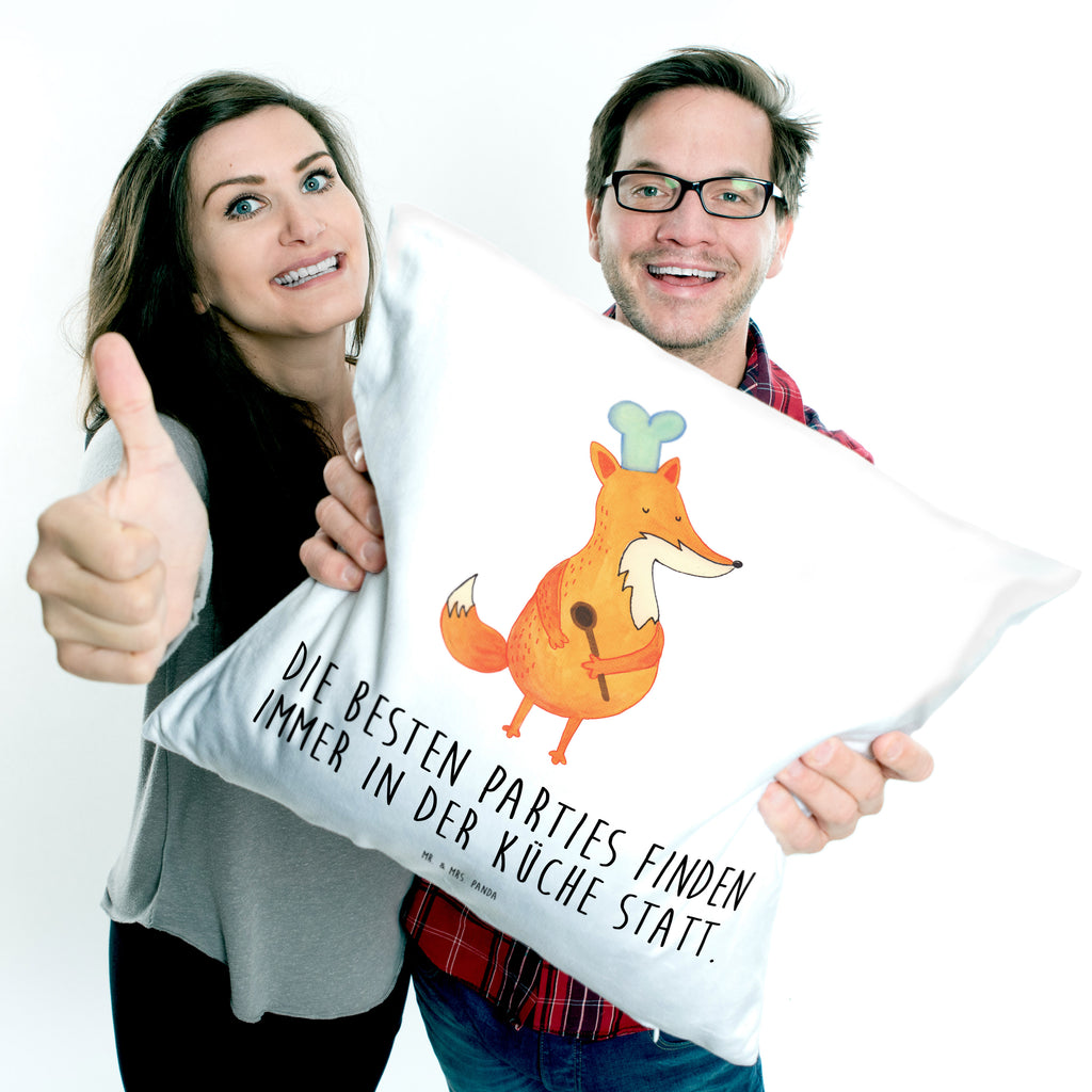 40x40 Kissen Fuchs Koch Kissenhülle, Kopfkissen, Sofakissen, Dekokissen, Motivkissen, Fuchs, Füchse, Koch Geschenk, Küche Spruch, Küche Deko, Köche, Bäcker, Party Spruch, Spruch lustig, witzig