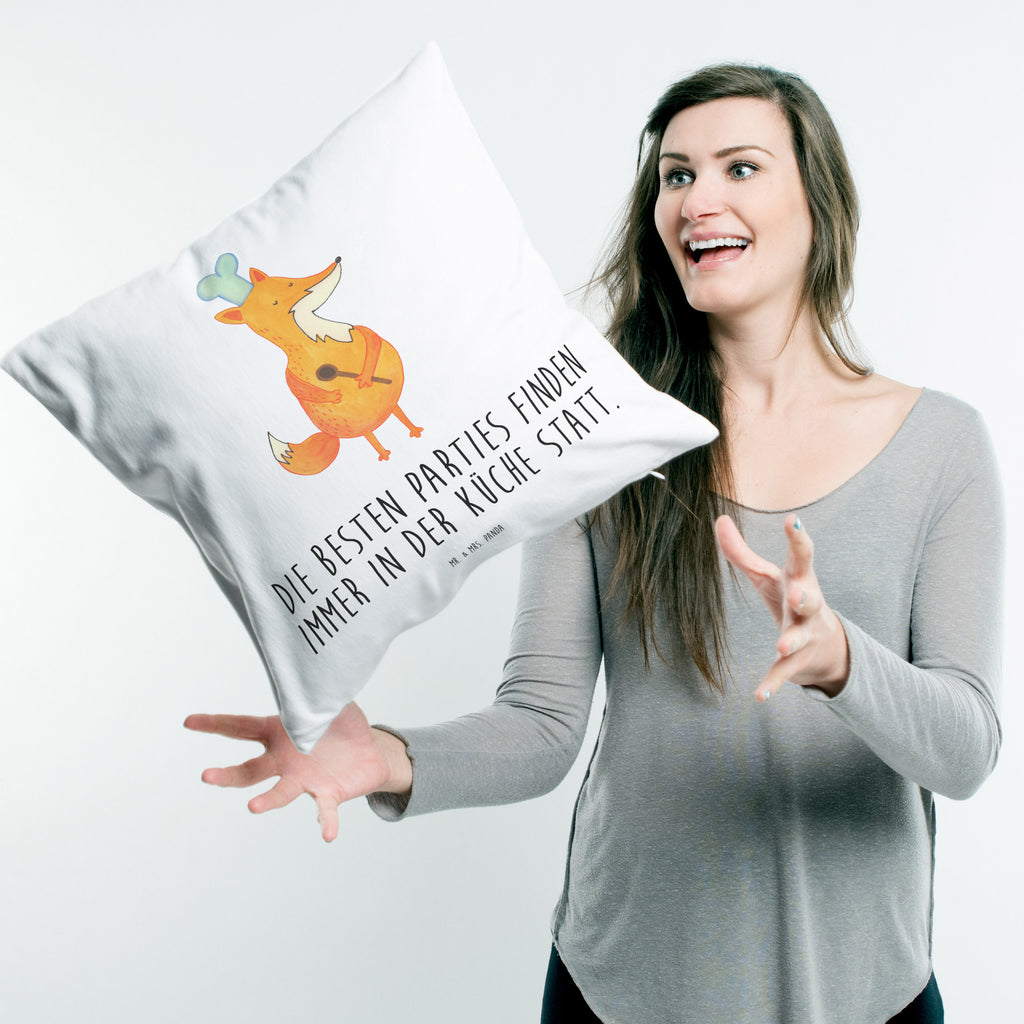 40x40 Kissen Fuchs Koch Kissenhülle, Kopfkissen, Sofakissen, Dekokissen, Motivkissen, Fuchs, Füchse, Koch Geschenk, Küche Spruch, Küche Deko, Köche, Bäcker, Party Spruch, Spruch lustig, witzig