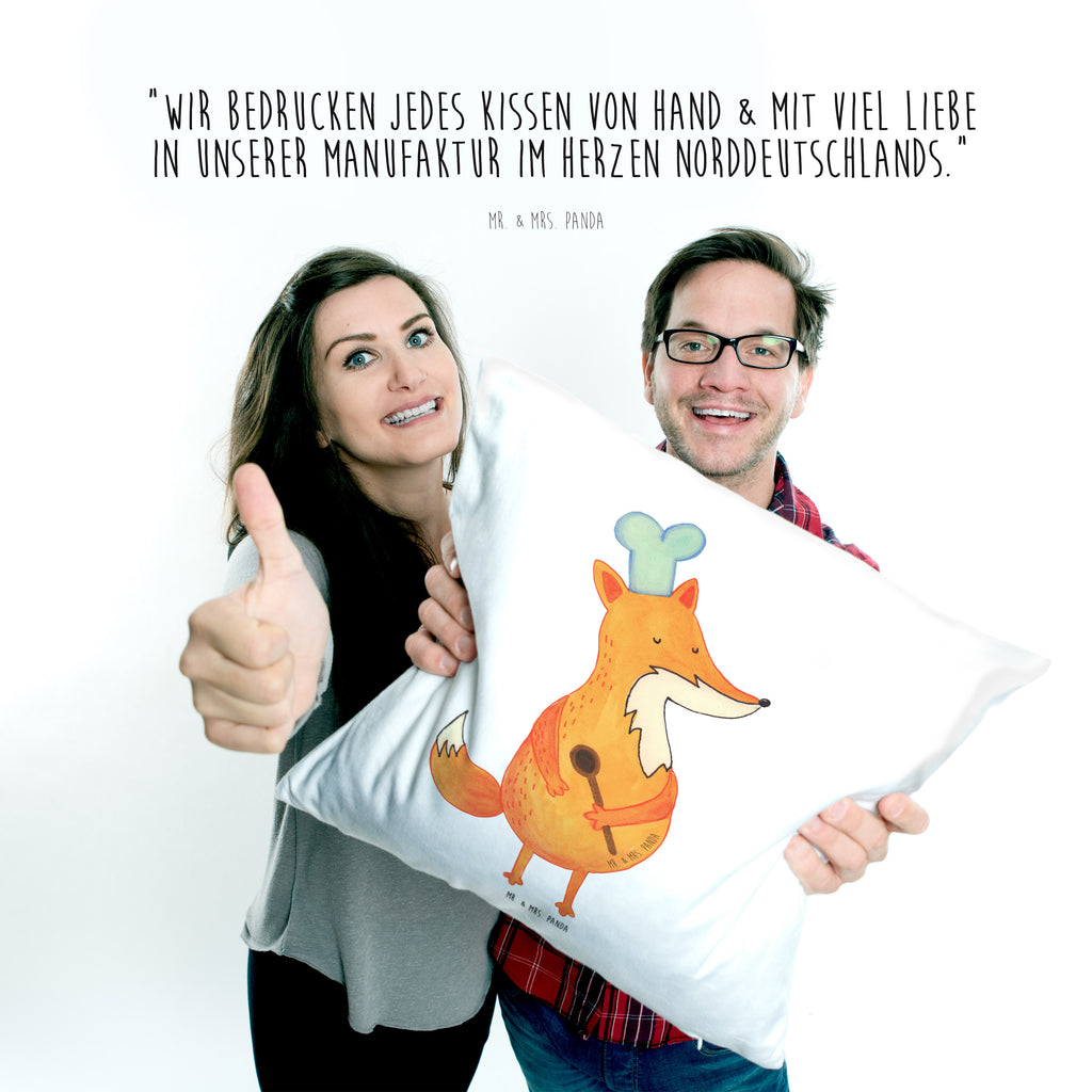 40x40 Kissen Fuchs Koch Kissenhülle, Kopfkissen, Sofakissen, Dekokissen, Motivkissen, Fuchs, Füchse, Koch Geschenk, Küche Spruch, Küche Deko, Köche, Bäcker, Party Spruch, Spruch lustig, witzig