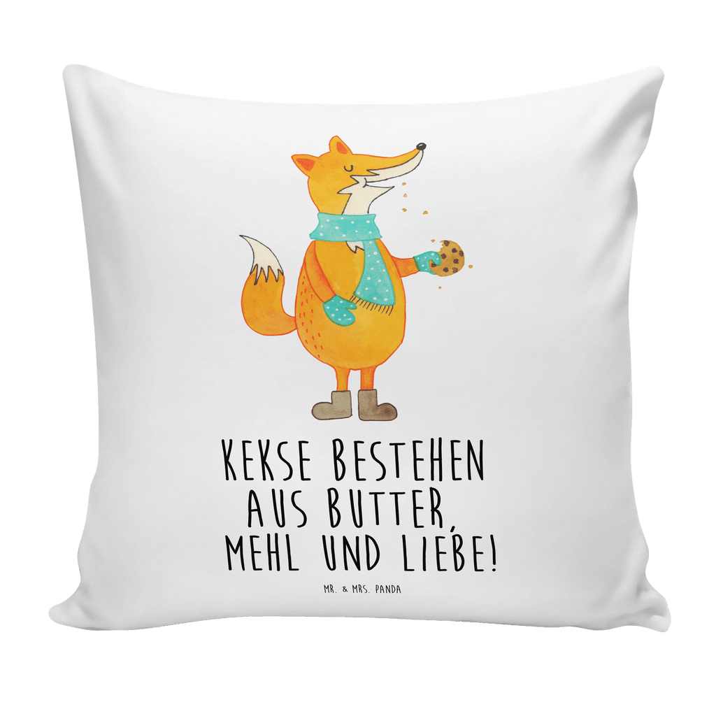 40x40 Kissen Fuchs Keks Kissenhülle, Kopfkissen, Sofakissen, Dekokissen, Motivkissen, Fuchs, Füchse, Backen Spruch, Kekse, Winter, Weihnachtszeit, Plätzchen, Liebe, Küche Deko