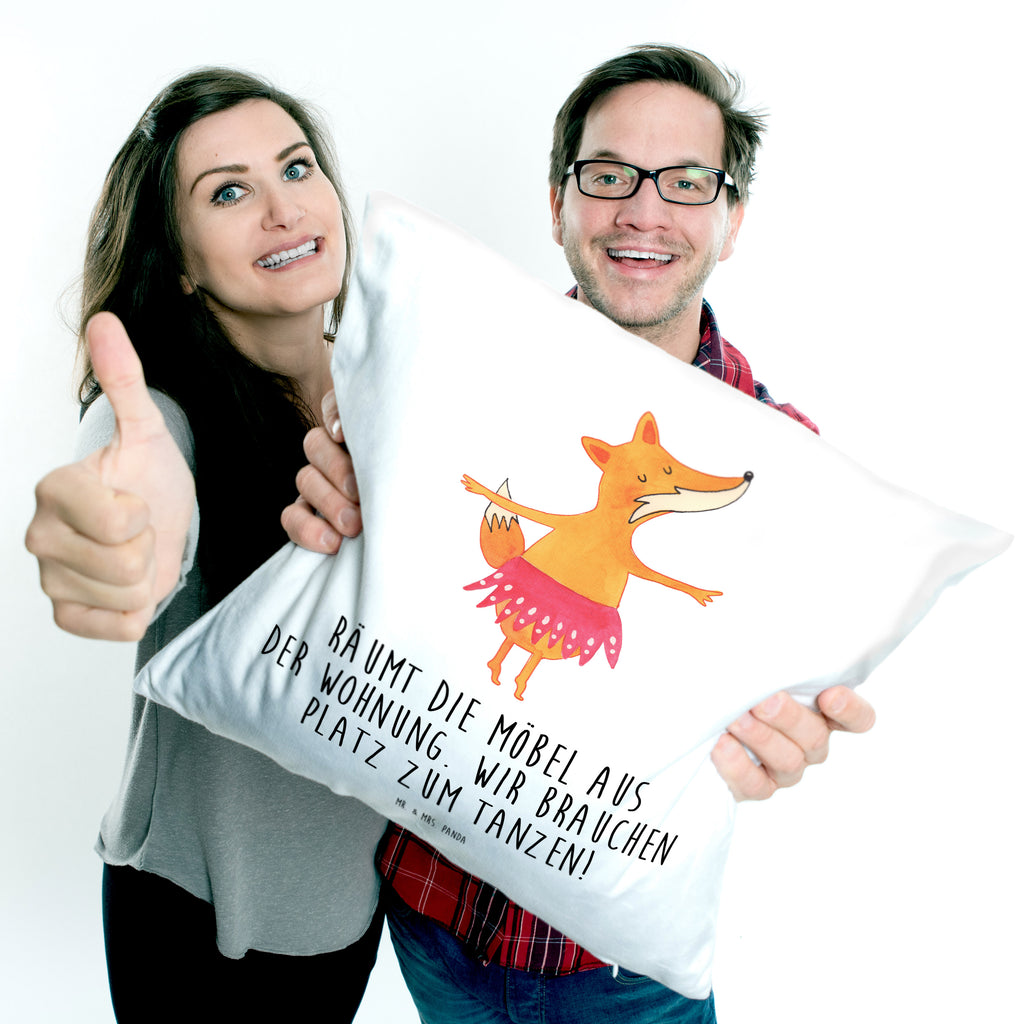 40x40 Kissen Fuchs Ballerina Kissenhülle, Kopfkissen, Sofakissen, Dekokissen, Motivkissen, Fuchs, Fuchs Spruch, Füchse, Füchsin, Ballerina, Ballett, Tänzerin, Tanzen, Party, Einladung, Geburtstag