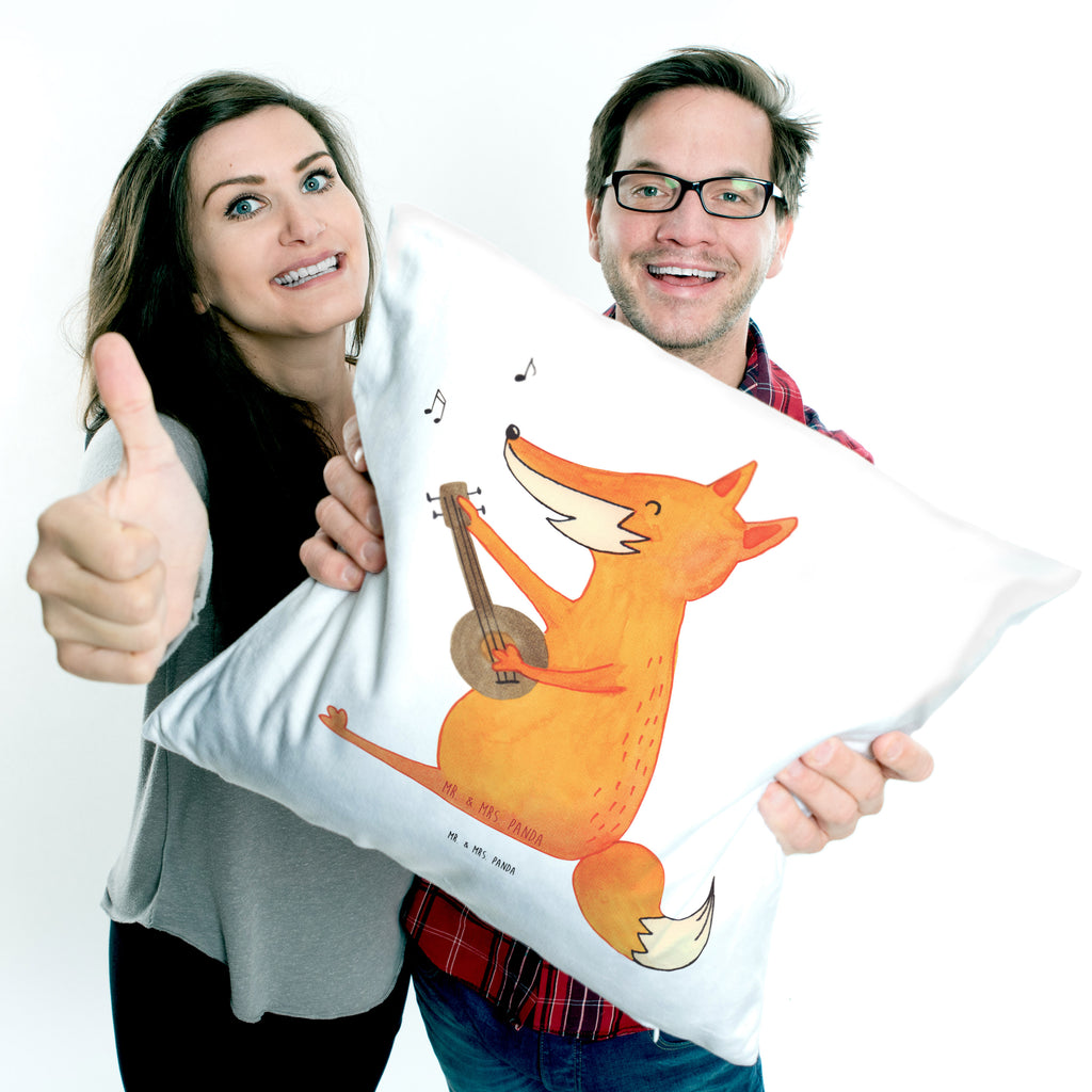 40x40 Kissen Fuchs Gitarre Kissenhülle, Kopfkissen, Sofakissen, Dekokissen, Motivkissen, Fuchs, Füchse, Geschenk Musiker, Musik Spruch, Musikerin, Sänger, Sängerin, Gitarre