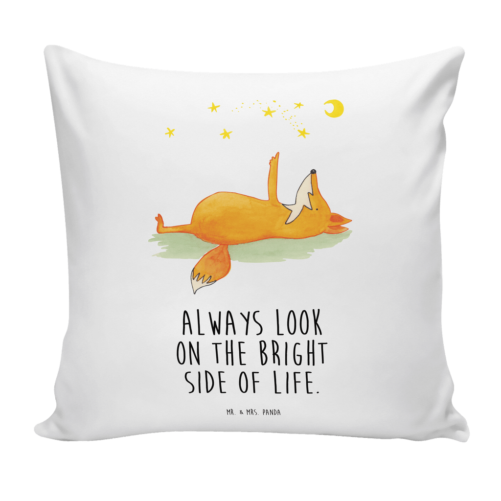 40x40 Kissen Fuchs Sterne Kissenhülle, Kopfkissen, Sofakissen, Dekokissen, Motivkissen, Fuchs, Füchse, tröstende Worte, Spruch positiv, Spruch schön, Romantik, Always Look on the Bright Side of Life