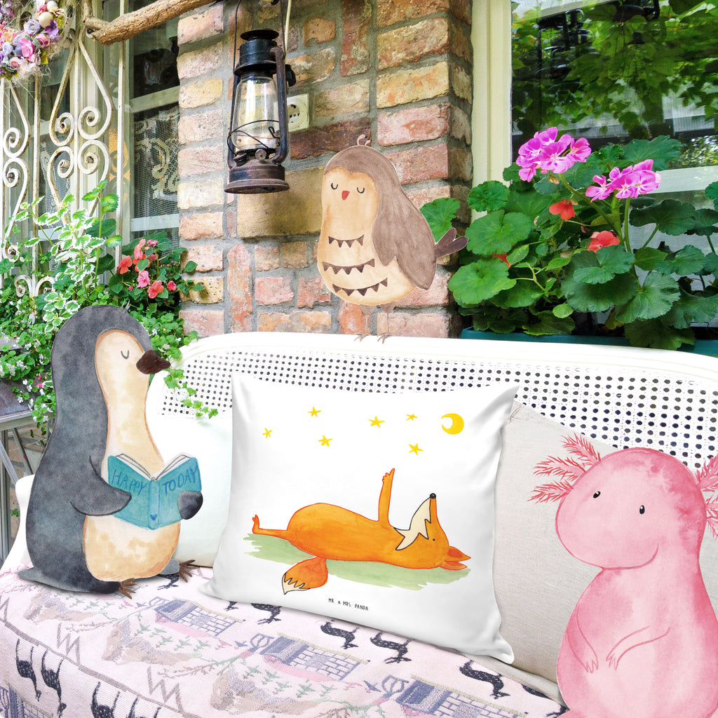 40x40 Kissen Fuchs Sterne Kissenhülle, Kopfkissen, Sofakissen, Dekokissen, Motivkissen, Fuchs, Füchse, tröstende Worte, Spruch positiv, Spruch schön, Romantik, Always Look on the Bright Side of Life