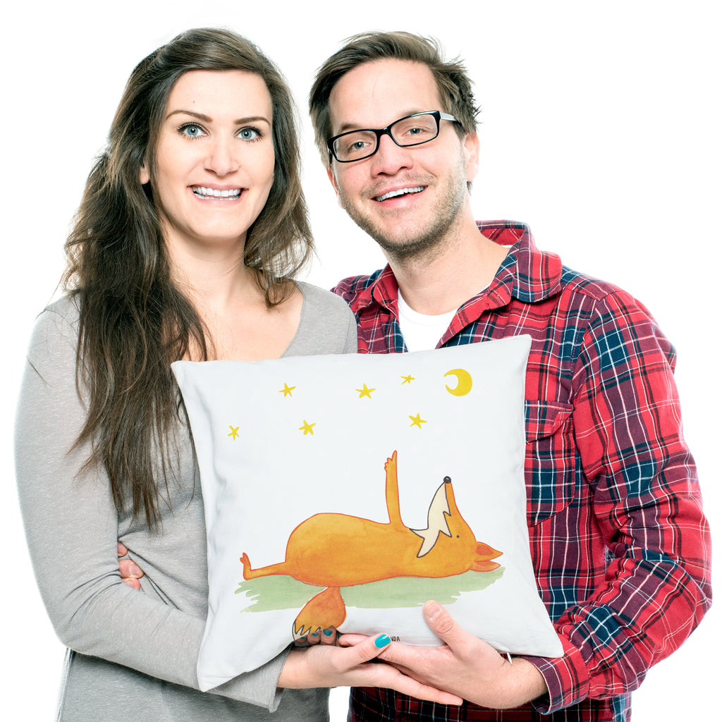 40x40 Kissen Fuchs Sterne Kissenhülle, Kopfkissen, Sofakissen, Dekokissen, Motivkissen, Fuchs, Füchse, tröstende Worte, Spruch positiv, Spruch schön, Romantik, Always Look on the Bright Side of Life