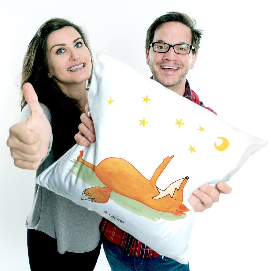 40x40 Kissen Fuchs Sterne Kissenhülle, Kopfkissen, Sofakissen, Dekokissen, Motivkissen, Fuchs, Füchse, tröstende Worte, Spruch positiv, Spruch schön, Romantik, Always Look on the Bright Side of Life