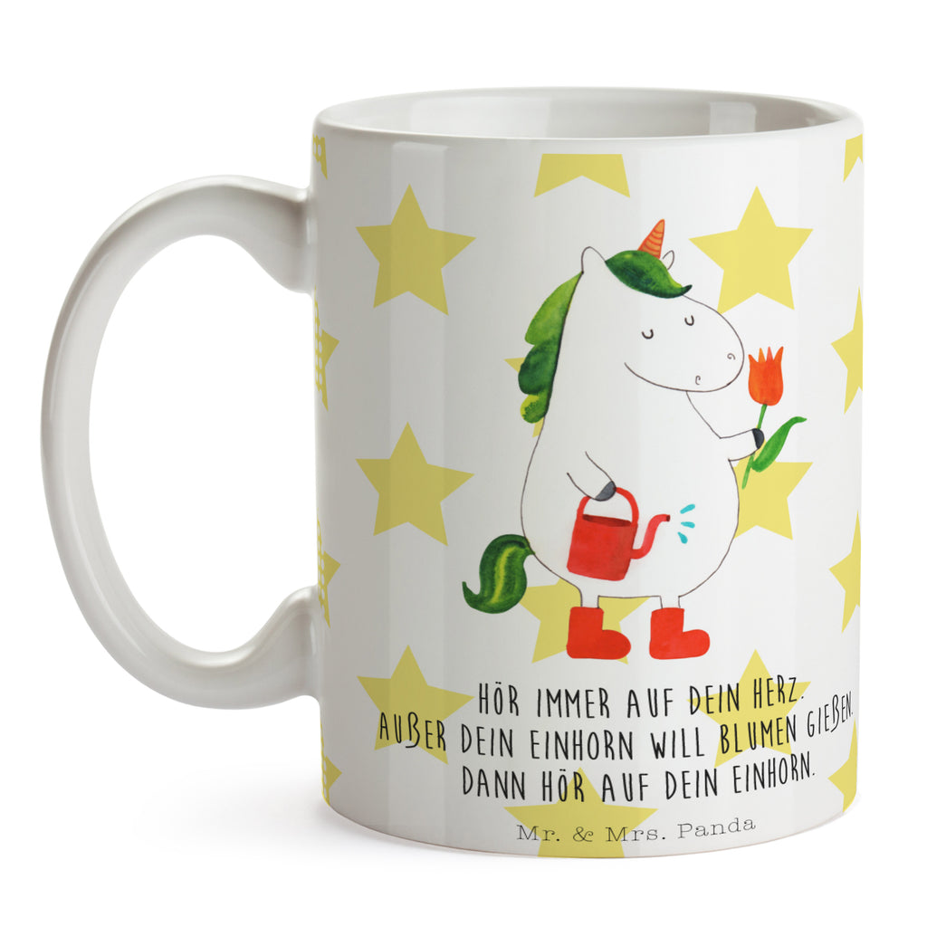 Tasse Einhorn Gärtner Einhorn, Einhörner, Unicorn, Luftballon, Gießkanne, Giesskanne, Lebenslust, Freude, Blume, Freundin, Garten, Stiefel Becher, Kaffeetasse, Kaffeebecher, Tee, Frühstück, Büro  Einhorn, Einhörner, Einhorn Deko, Pegasus, Unicorn