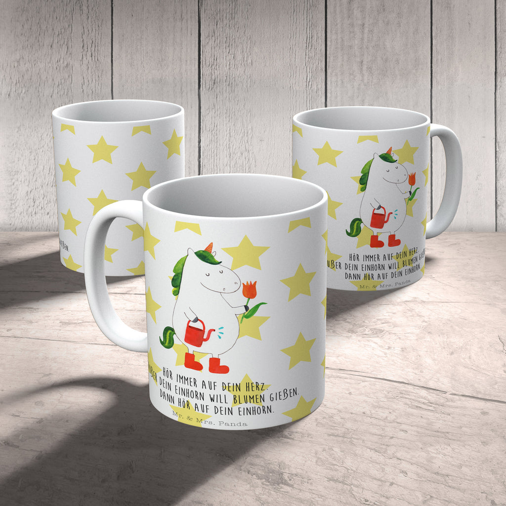 Tasse Einhorn Gärtner Einhorn, Einhörner, Unicorn, Luftballon, Gießkanne, Giesskanne, Lebenslust, Freude, Blume, Freundin, Garten, Stiefel Becher, Kaffeetasse, Kaffeebecher, Tee, Frühstück, Büro  Einhorn, Einhörner, Einhorn Deko, Pegasus, Unicorn