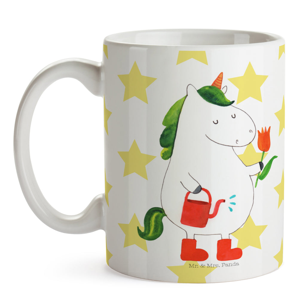 Tasse Einhorn Gärtner Einhorn, Einhörner, Unicorn, Luftballon, Gießkanne, Giesskanne, Lebenslust, Freude, Blume, Freundin, Garten, Stiefel Becher, Kaffeetasse, Kaffeebecher, Tee, Frühstück, Büro  Einhorn, Einhörner, Einhorn Deko, Pegasus, Unicorn