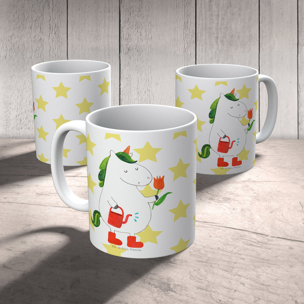 Tasse Einhorn Gärtner Einhorn, Einhörner, Unicorn, Luftballon, Gießkanne, Giesskanne, Lebenslust, Freude, Blume, Freundin, Garten, Stiefel Becher, Kaffeetasse, Kaffeebecher, Tee, Frühstück, Büro  Einhorn, Einhörner, Einhorn Deko, Pegasus, Unicorn