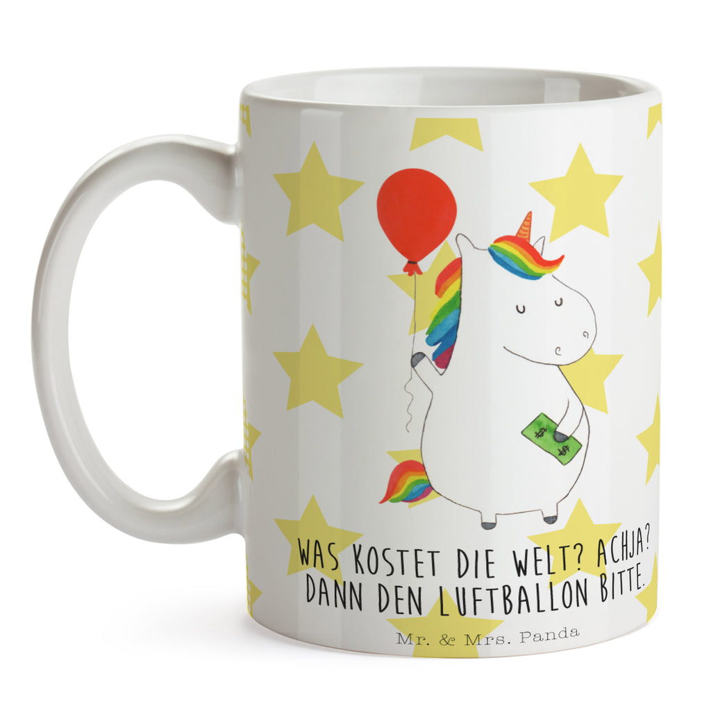 Tasse Einhorn Luftballon Einhorn, Einhörner, Unicorn, Luftballon, Geld, Lebenslust, Freude, Geschenk, Freundin	 Becher, Kaffeetasse, Kaffeebecher, Tee, Frühstück, Büro  Einhorn, Einhörner, Einhorn Deko, Pegasus, Unicorn