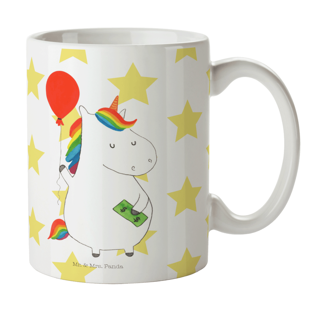 Tasse Einhorn Luftballon Einhorn, Einhörner, Unicorn, Luftballon, Geld, Lebenslust, Freude, Geschenk, Freundin	 Becher, Kaffeetasse, Kaffeebecher, Tee, Frühstück, Büro  Einhorn, Einhörner, Einhorn Deko, Pegasus, Unicorn