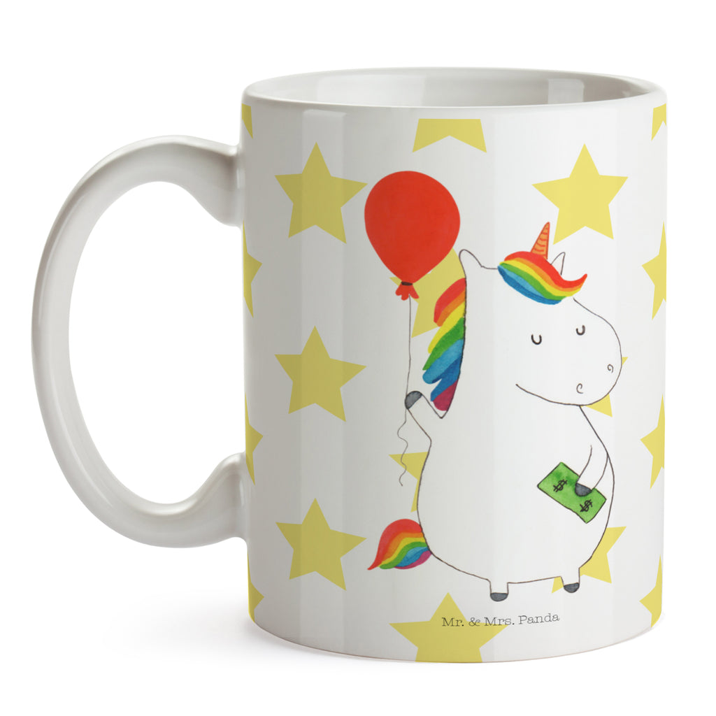 Tasse Einhorn Luftballon Einhorn, Einhörner, Unicorn, Luftballon, Geld, Lebenslust, Freude, Geschenk, Freundin	 Becher, Kaffeetasse, Kaffeebecher, Tee, Frühstück, Büro  Einhorn, Einhörner, Einhorn Deko, Pegasus, Unicorn