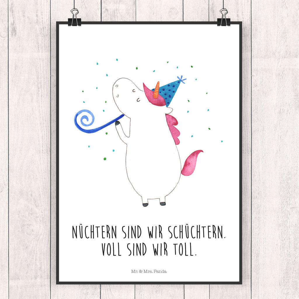 Poster Einhorn Party Poster, Wandposter, Bild, Wanddeko, Küchenposter, Kinderposter, Wanddeko Bild, Raumdekoration, Wanddekoration, Handgemaltes Poster, Mr. & Mrs. Panda Poster, Designposter, Kunstdruck, Posterdruck, Einhorn, Einhörner, Einhorn Deko, Pegasus, Unicorn, Glitzer, Konfetti, Party, Geburtstag, Feier, Fest, Alkohol, Disco, Club