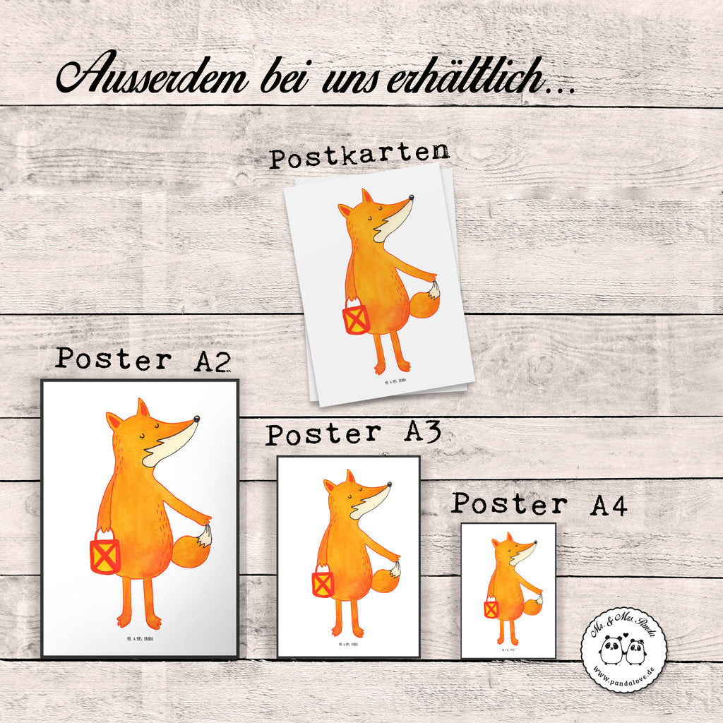 Poster Fuchs Laterne Poster, Wandposter, Bild, Wanddeko, Küchenposter, Kinderposter, Wanddeko Bild, Raumdekoration, Wanddekoration, Handgemaltes Poster, Mr. & Mrs. Panda Poster, Designposter, Kunstdruck, Posterdruck, Fuchs, Füchse, Spruch trösten, Liebeskummer Spruch, Laterne, Sankt Martin, Laternenumzug, Aufmuntern, Cäsar Otto Hugo Flaischlen