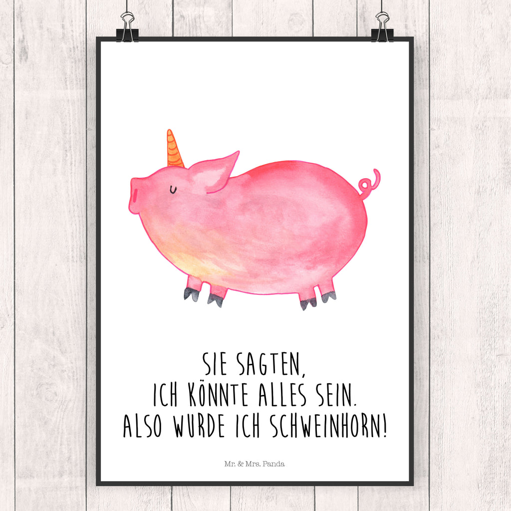 Poster Einhorn Schweinhorn Poster, Wandposter, Bild, Wanddeko, Küchenposter, Kinderposter, Wanddeko Bild, Raumdekoration, Wanddekoration, Handgemaltes Poster, Mr. & Mrs. Panda Poster, Designposter, Kunstdruck, Posterdruck, Einhorn, Einhörner, Einhorn Deko, Pegasus, Unicorn, Party, Spaß, Schwein, Schweinhorn, Bauer, witzig. lustig, Spruch, geschenk, Pig, Piggy, funny, english, englisch