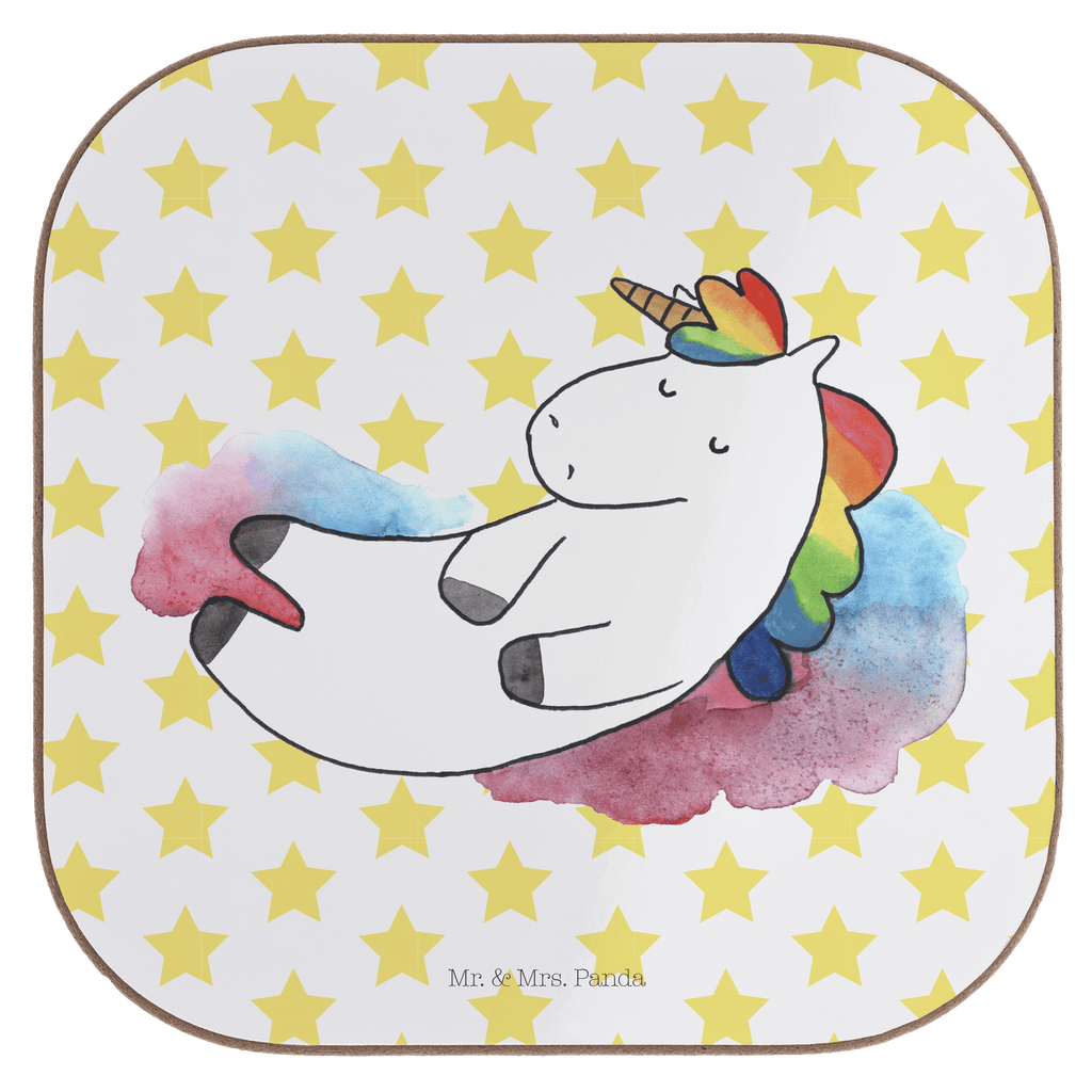 Quadratische Untersetzer Einhorn Wolke 7 Bierdeckel, Glasuntersetzer, Untersetzer Gläser, Getränkeuntersetzer, Einhorn, Einhörner, Einhorn Deko, Pegasus, Unicorn, verliebt, Menschen, witzig, lustig, Geschenk, Glaube, Realität, Lächeln