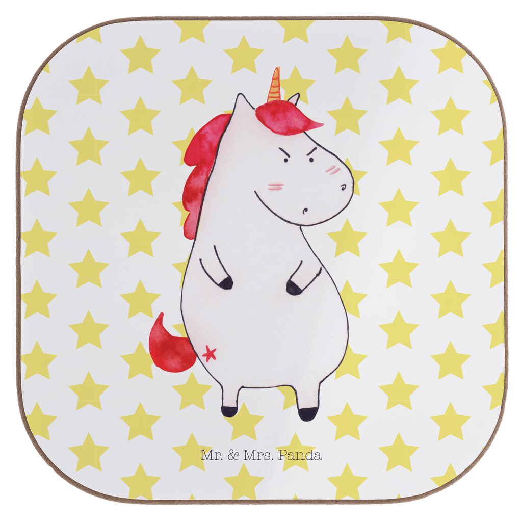 Quadratische Untersetzer Einhorn wütend Bierdeckel, Glasuntersetzer, Untersetzer Gläser, Getränkeuntersetzer, Einhorn, Einhörner, Einhorn Deko, Pegasus, Unicorn, Realität, Ansage, lustlos, nein, Büro, Arbeit, wütend, dumme Fragen, lustig, Spaß, Geschenk