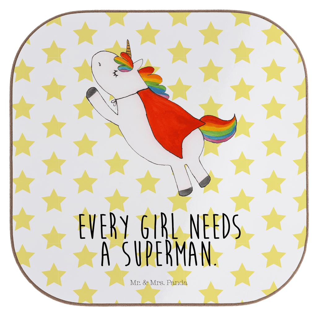 Quadratische Untersetzer Einhorn Super Bierdeckel, Glasuntersetzer, Untersetzer Gläser, Getränkeuntersetzer, Einhorn, Einhörner, Einhorn Deko, Pegasus, Unicorn, Traummann, Superheld, Held, Freundin, Geschenk, Girl, Mädchen