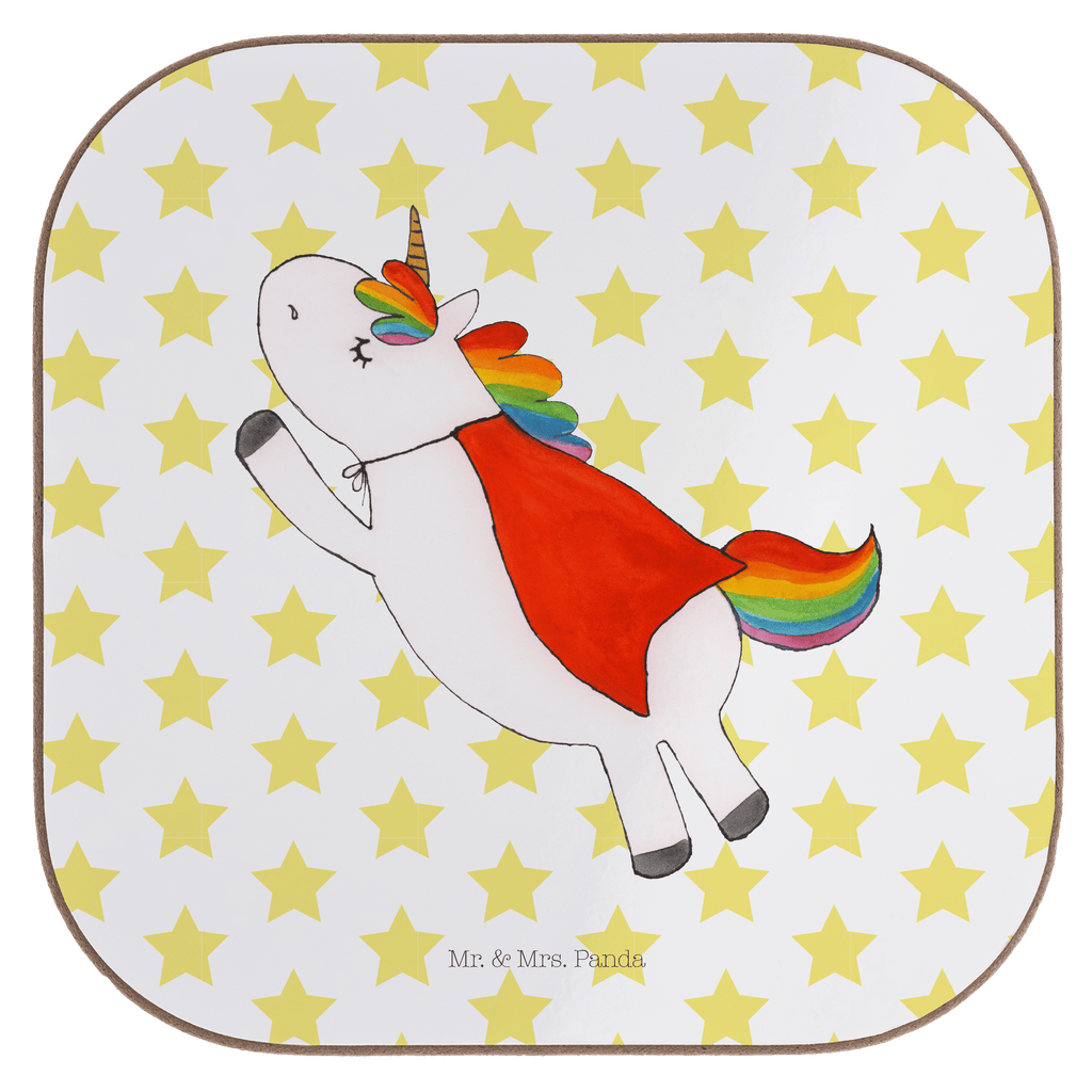 Quadratische Untersetzer Einhorn Super Bierdeckel, Glasuntersetzer, Untersetzer Gläser, Getränkeuntersetzer, Einhorn, Einhörner, Einhorn Deko, Pegasus, Unicorn, Traummann, Superheld, Held, Freundin, Geschenk, Girl, Mädchen