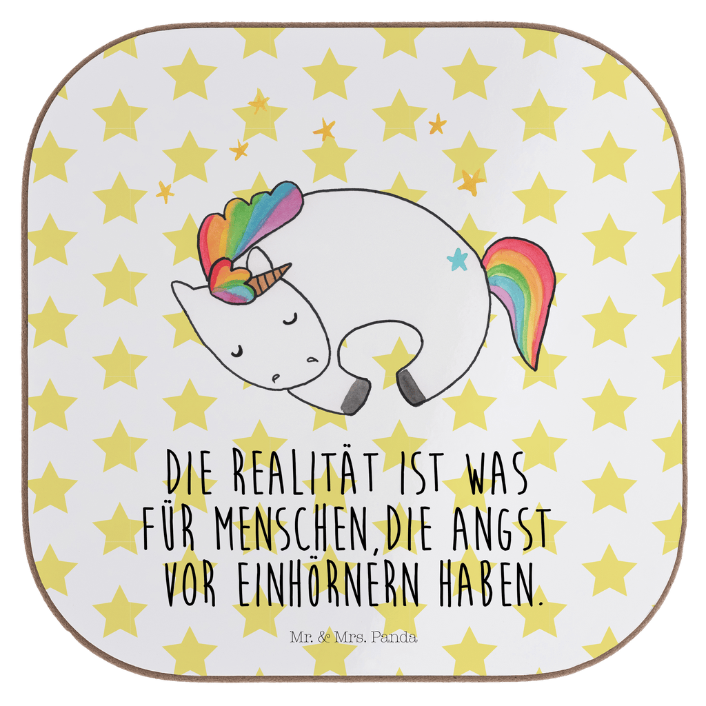 Quadratische Untersetzer Einhorn Nacht Bierdeckel, Glasuntersetzer, Untersetzer Gläser, Getränkeuntersetzer, Einhorn, Einhörner, Einhorn Deko, Pegasus, Unicorn, Träume, Traum, unicorn, Realität, Menschen, Geschenk, Ruhe, Freundin
