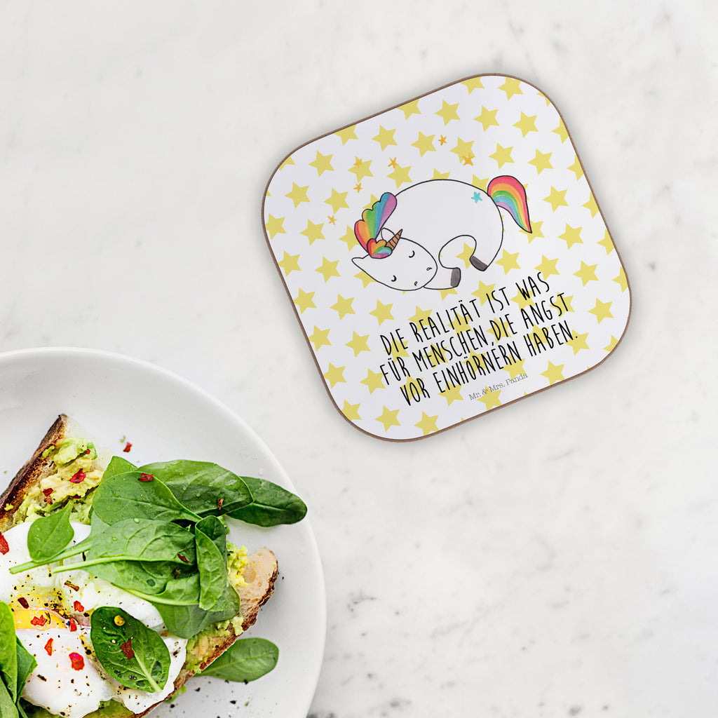 Quadratische Untersetzer Einhorn Nacht Bierdeckel, Glasuntersetzer, Untersetzer Gläser, Getränkeuntersetzer, Einhorn, Einhörner, Einhorn Deko, Pegasus, Unicorn, Träume, Traum, unicorn, Realität, Menschen, Geschenk, Ruhe, Freundin