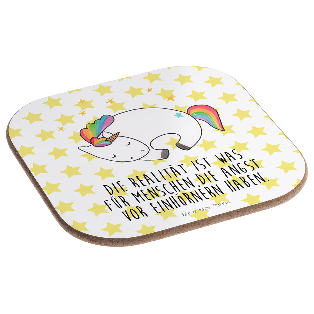 Quadratische Untersetzer Einhorn Nacht Bierdeckel, Glasuntersetzer, Untersetzer Gläser, Getränkeuntersetzer, Einhorn, Einhörner, Einhorn Deko, Pegasus, Unicorn, Träume, Traum, unicorn, Realität, Menschen, Geschenk, Ruhe, Freundin