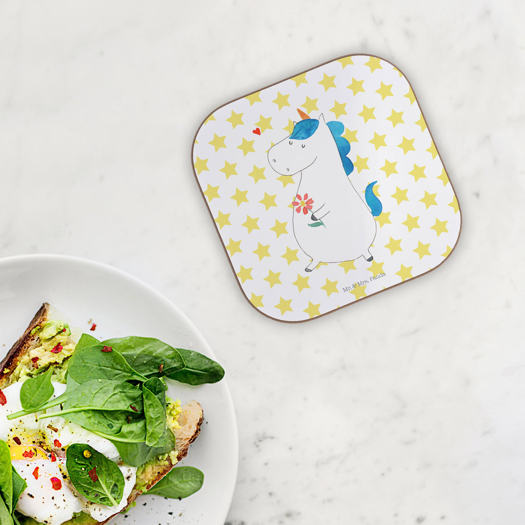 Quadratische Untersetzer Einhorn Spaziergang Bierdeckel, Glasuntersetzer, Untersetzer Gläser, Getränkeuntersetzer, Einhorn, Einhörner, Einhorn Deko, Pegasus, Unicorn, Glitzer, Blumen, Spaziergang, Motivation, Gute Laune, Freude, Freundin, Mutter, Schwester