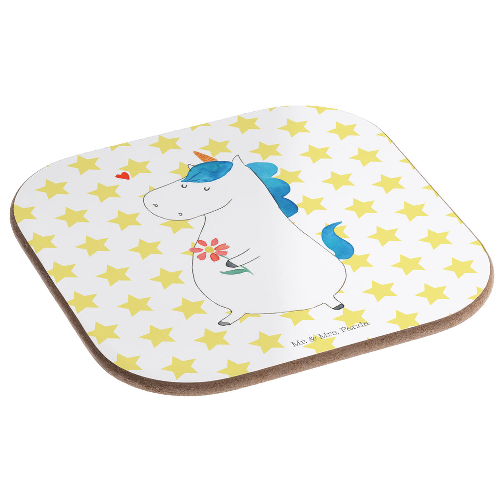 Quadratische Untersetzer Einhorn Spaziergang Bierdeckel, Glasuntersetzer, Untersetzer Gläser, Getränkeuntersetzer, Einhorn, Einhörner, Einhorn Deko, Pegasus, Unicorn, Glitzer, Blumen, Spaziergang, Motivation, Gute Laune, Freude, Freundin, Mutter, Schwester