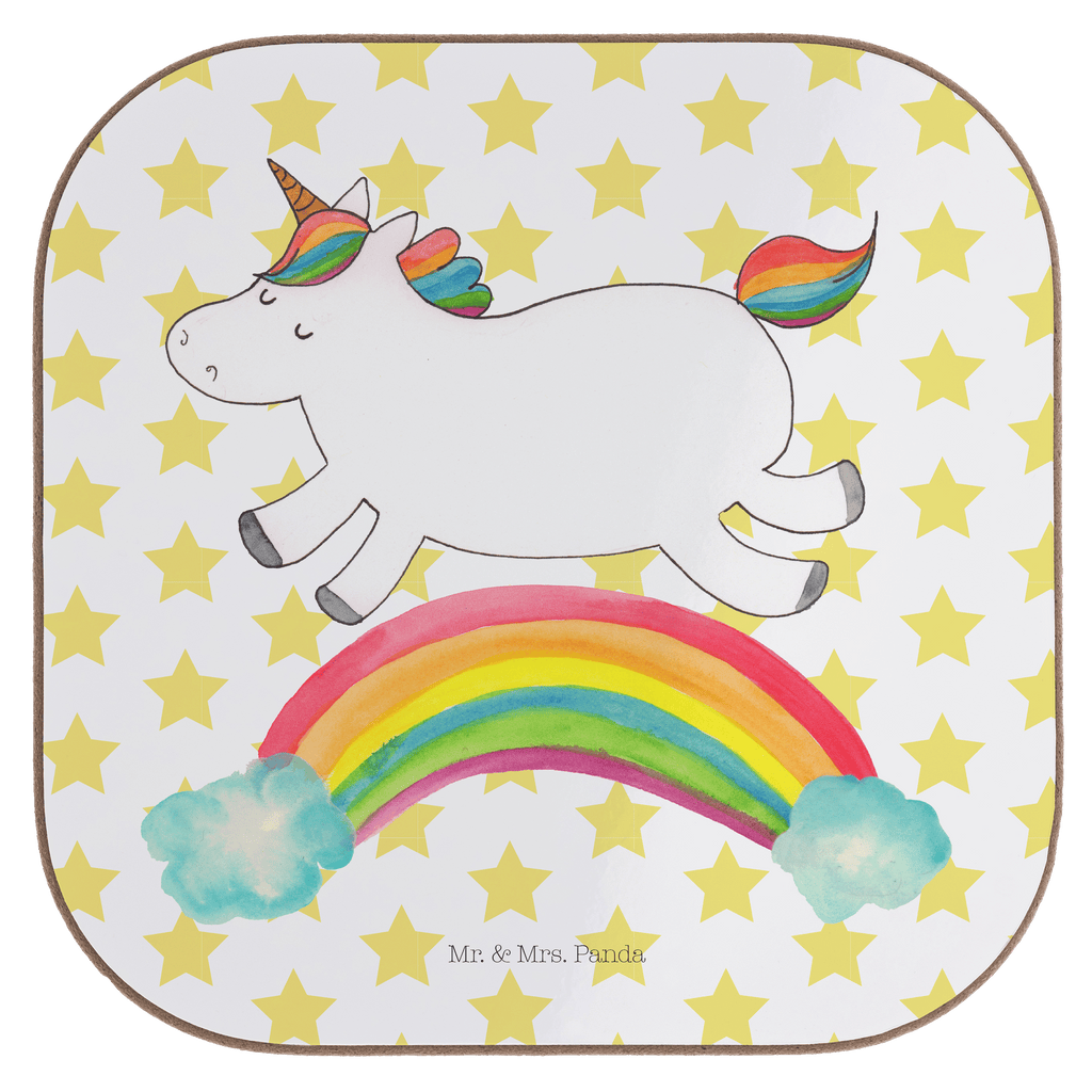 Quadratische Untersetzer Einhorn Regenbogen Bierdeckel, Glasuntersetzer, Untersetzer Gläser, Getränkeuntersetzer, Einhorn, Einhörner, Einhorn Deko, Pegasus, Unicorn, Regenbogen, Glitzer, Einhornpower, Erwachsenwerden, Einhornautobahn