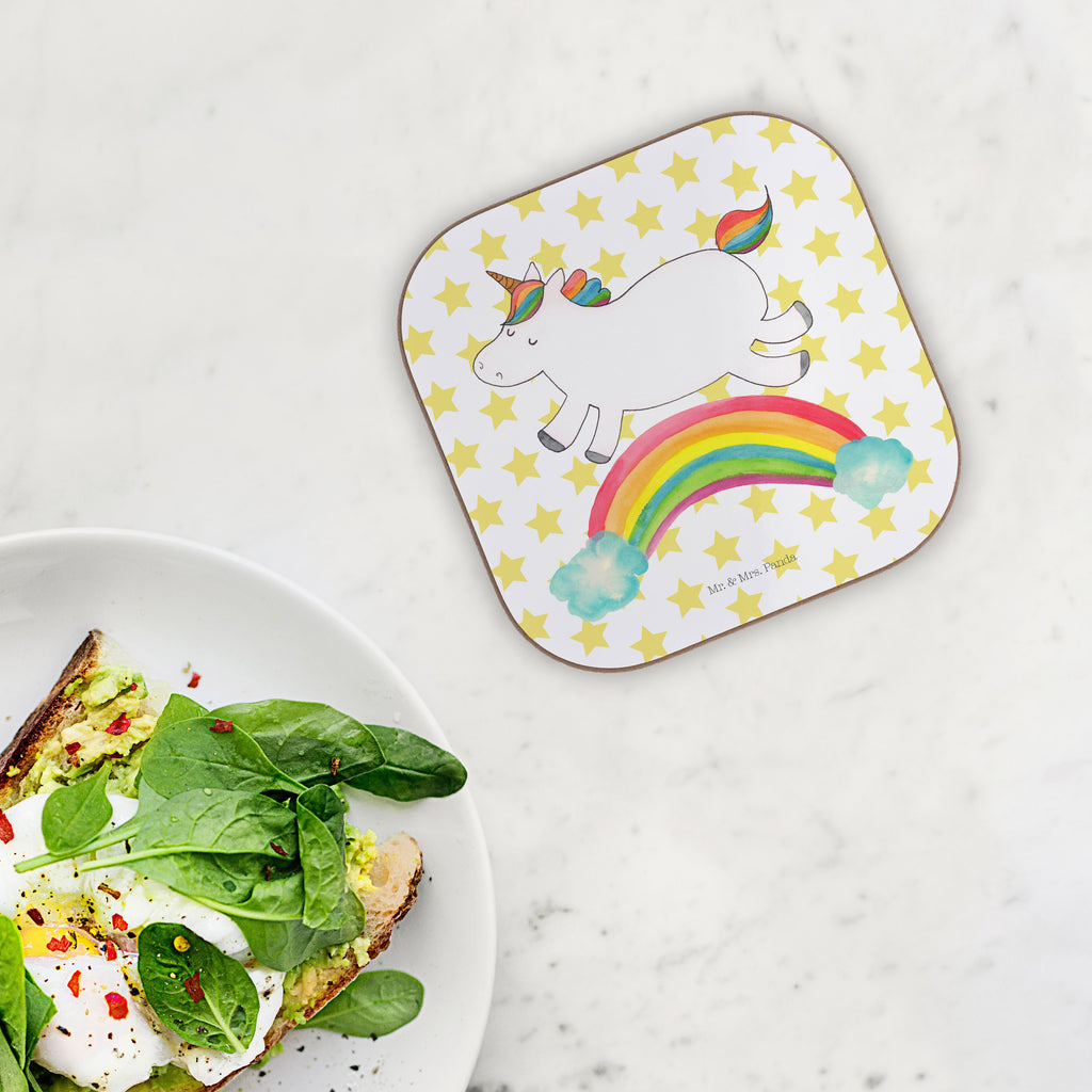 Quadratische Untersetzer Einhorn Regenbogen Bierdeckel, Glasuntersetzer, Untersetzer Gläser, Getränkeuntersetzer, Einhorn, Einhörner, Einhorn Deko, Pegasus, Unicorn, Regenbogen, Glitzer, Einhornpower, Erwachsenwerden, Einhornautobahn