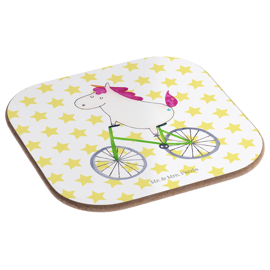 Quadratische Untersetzer Einhorn Radfahrer Bierdeckel, Glasuntersetzer, Untersetzer Gläser, Getränkeuntersetzer, Einhorn, Einhörner, Einhorn Deko, Pegasus, Unicorn, Radfahren, Radfahrer, Rad, Bike, Feenstaub, Konfetti, Luxusproblem, Kummer, Liebeskummer