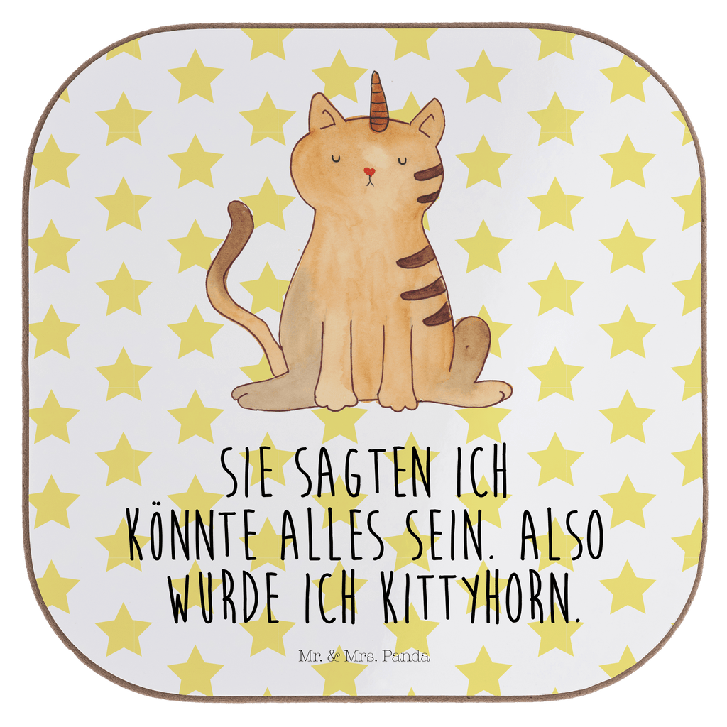 Quadratische Untersetzer Einhorn Katze Bierdeckel, Glasuntersetzer, Untersetzer Gläser, Getränkeuntersetzer, Einhorn, Einhörner, Einhorn Deko, Pegasus, Unicorn, Katzer, Mieze, Regenbogen, Glitzer, Einhornpower, Erwachsenwerden, Katze, Katzenhorn, Einhornkatze, Kittyhorn