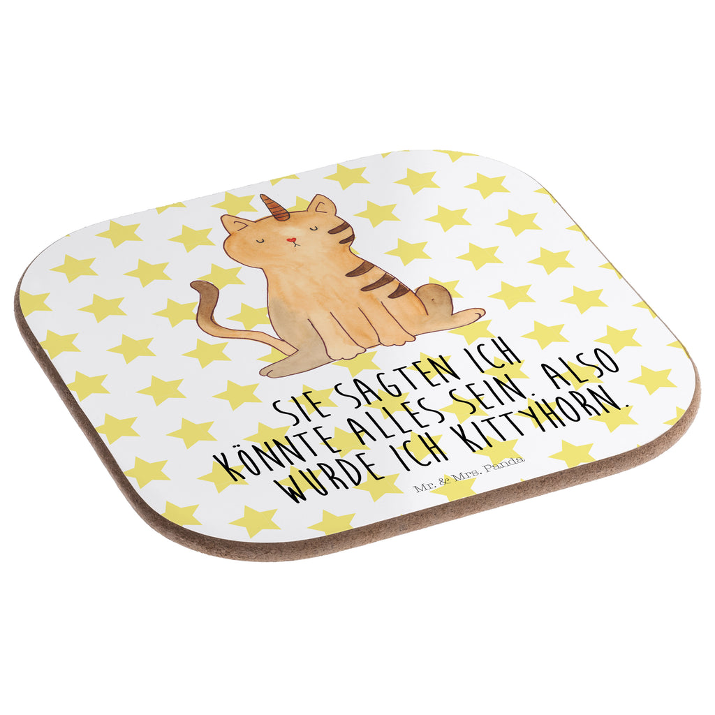 Quadratische Untersetzer Einhorn Katze Bierdeckel, Glasuntersetzer, Untersetzer Gläser, Getränkeuntersetzer, Einhorn, Einhörner, Einhorn Deko, Pegasus, Unicorn, Katzer, Mieze, Regenbogen, Glitzer, Einhornpower, Erwachsenwerden, Katze, Katzenhorn, Einhornkatze, Kittyhorn