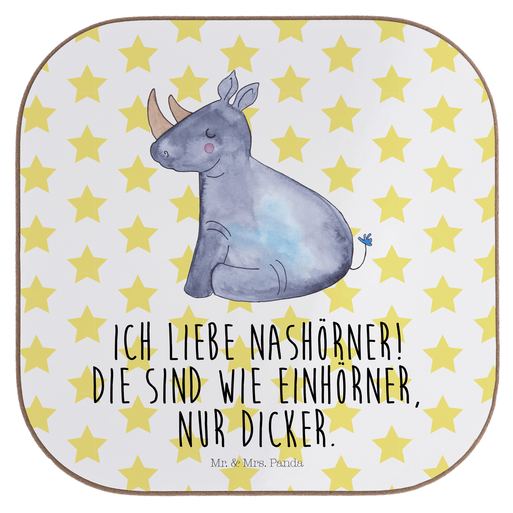 Quadratische Untersetzer Einhorn Nashorn Bierdeckel, Glasuntersetzer, Untersetzer Gläser, Getränkeuntersetzer, Einhorn, Einhörner, Einhorn Deko, Pegasus, Unicorn, Regenbogen, witzig, lustig, Zoo, Glitzer, Einhornpower, Erwachsenwerden, Nashorn, Nashörner
