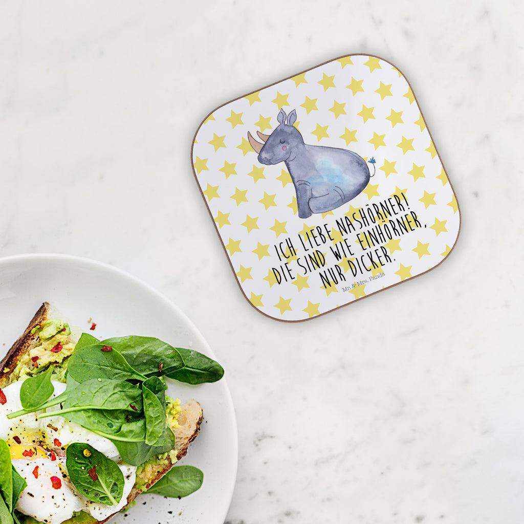 Quadratische Untersetzer Einhorn Nashorn Bierdeckel, Glasuntersetzer, Untersetzer Gläser, Getränkeuntersetzer, Einhorn, Einhörner, Einhorn Deko, Pegasus, Unicorn, Regenbogen, witzig, lustig, Zoo, Glitzer, Einhornpower, Erwachsenwerden, Nashorn, Nashörner