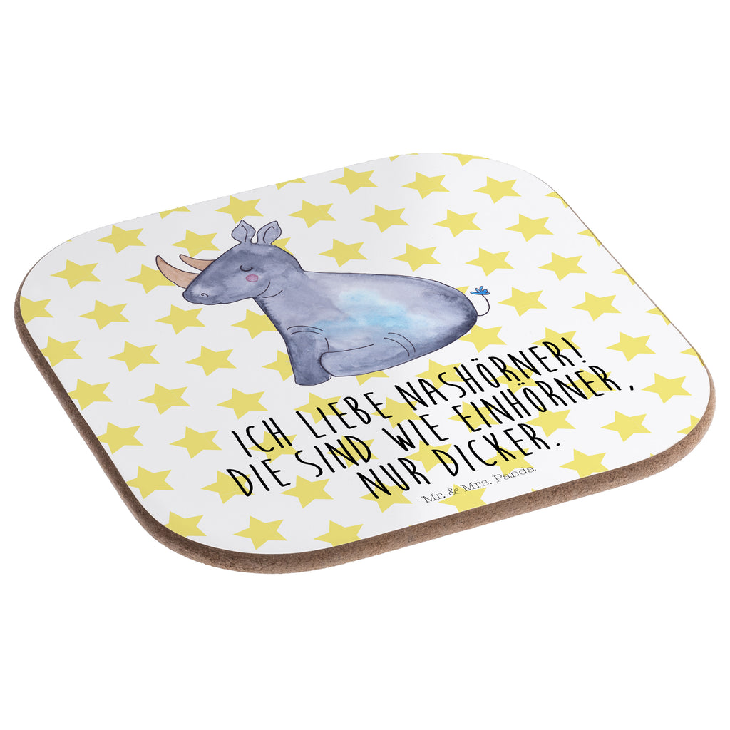 Quadratische Untersetzer Einhorn Nashorn Bierdeckel, Glasuntersetzer, Untersetzer Gläser, Getränkeuntersetzer, Einhorn, Einhörner, Einhorn Deko, Pegasus, Unicorn, Regenbogen, witzig, lustig, Zoo, Glitzer, Einhornpower, Erwachsenwerden, Nashorn, Nashörner