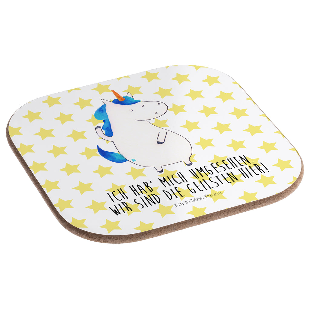 Quadratische Untersetzer Einhorn Mann Bierdeckel, Glasuntersetzer, Untersetzer Gläser, Getränkeuntersetzer, Einhorn, Einhörner, Einhorn Deko, Pegasus, Unicorn, cool, Mann, Freundin, Familie, bester Freund, BFF, Party, hübsch, beste