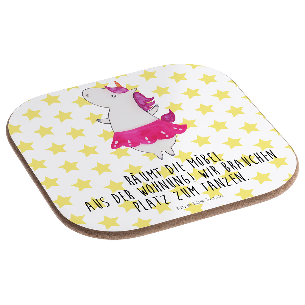Quadratische Untersetzer Einhorn Ballerina Bierdeckel, Glasuntersetzer, Untersetzer Gläser, Getränkeuntersetzer, Einhorn, Einhörner, Einhorn Deko, Pegasus, Unicorn, Tanzen, Ballerina, Party, Wohnung, Spaß, Feiern, Geburtstag, Tänzerin, Lebenslust, Lebensfreude